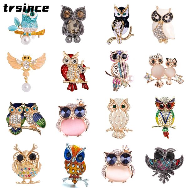 Trsince Fashion Delycate Crystal Emamel Brooches Brooches Модные винтажные брушковые значки для женщин для женщин.