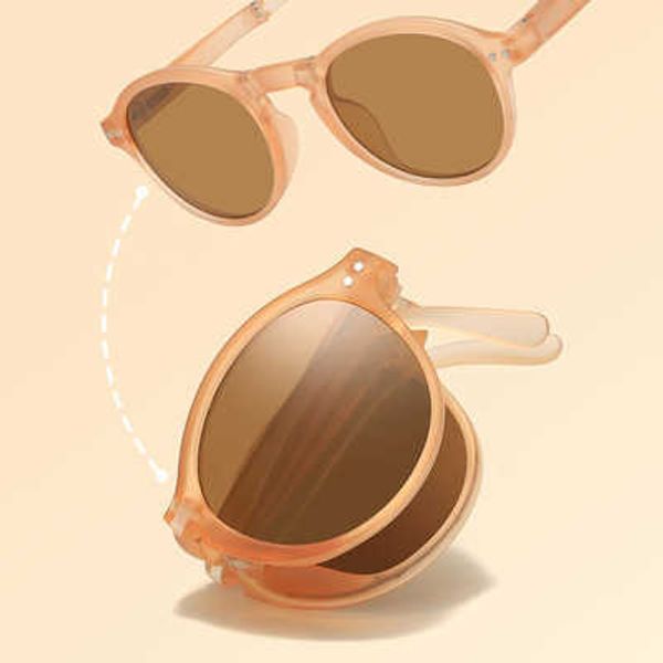 Vintage Tasarımcı Marka Güneş Gözlüğü Kadınlar Çerçeveler Yeni Pirinç Tırnak Katlanır Güneş Gözlüğü Moda Tiktok Aynı CE Gözlükleri yy Antireflection Kadın Plajı