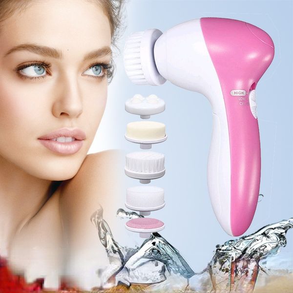 Reinigungswerkzeuge Zubehör 5 in 1 Elektrischer Reiniger Waschen Gesichtsreinigungsmaschine Hautporenreiniger Körperreinigungsmassage Mini Beauty Massagebürste 230519