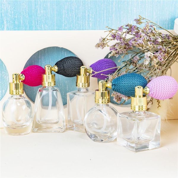 Boxen 10 ml Mini -Parfümflasche mit Farb Airbagdüse Transparentes Glasschmuck Box 5pcs Reise -Unterfläschchen ausgestattet