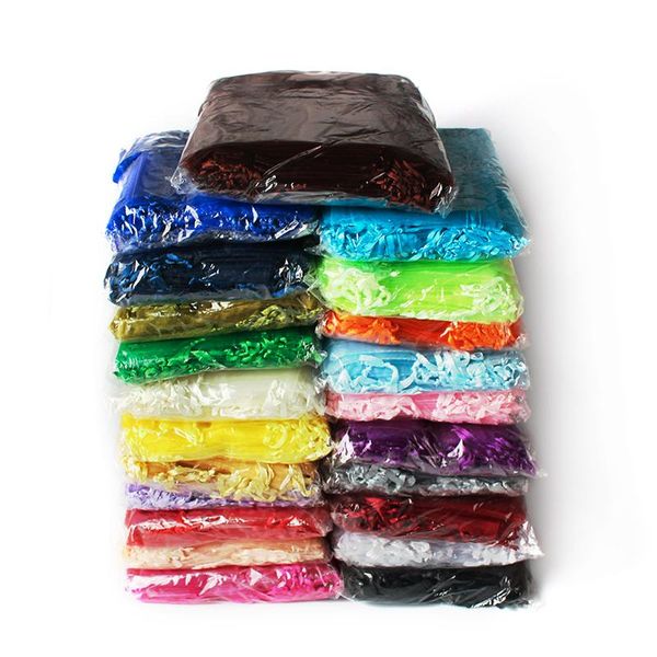 Boxen 500pcslot 7x9 9x12 10x15 13x18cm Organza Bags Hochzeitsfeier Schmuck Verpackung Geschenktüte für Mädchen Süßigkeitentasche Großhandel