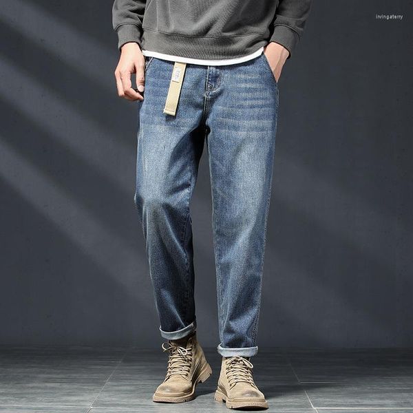 Pantaloni da uomo Jeans corti Uomo Sottile Marchio di moda Sciolto Dritto Tendenza primaverile e autunnale