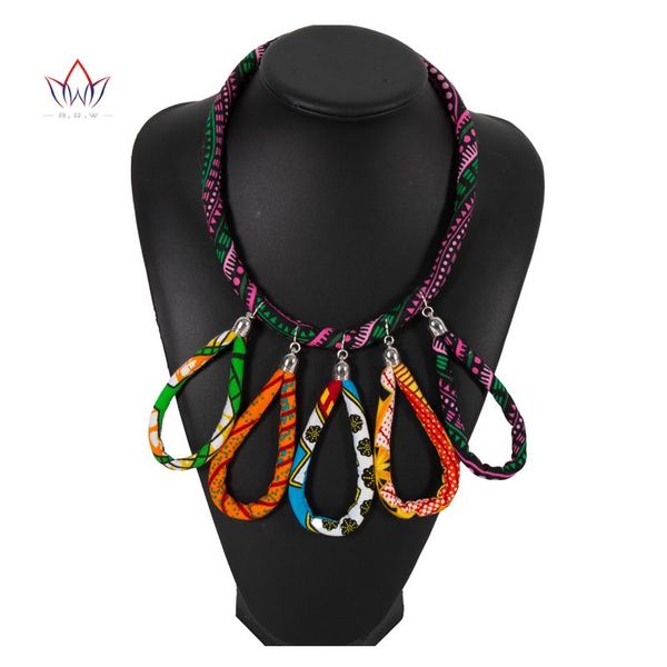 Крутящие моменты модные ожерелья в богемном стиле 2022 Разноцветные африканские украшения Африканская Анкара Красочные ювелирные изделия с принтом восковое ожерелье WYB553