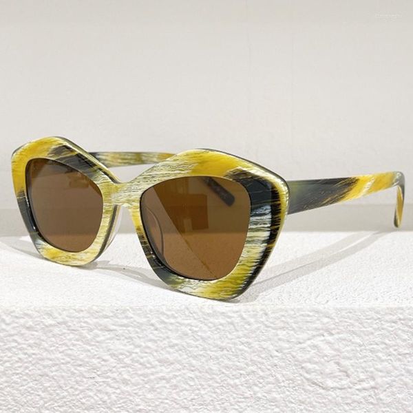 Occhiali da sole sl68 acetato irregolare gatto occhio donna tendenza marca originale striscia mista mixa