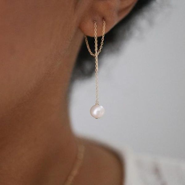 Stud Drop Ohrringe Handgemachte Perlen Schmuck Vintage Gold Gefüllt Zwei Loch Quaste Ohrringe Pendientes Ohrringe Für Frauen Brincos