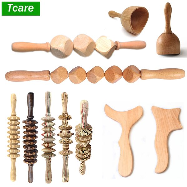 Gesichtsmassagegerät, Tcare, Holz-Bauchmassagegerät, multifunktionales Fitness-Roller-Stick, Muskel-Entspannungs-Werkzeug, Körper, Anti-Cellulite, Taillenmassage, Erwachsene 230519