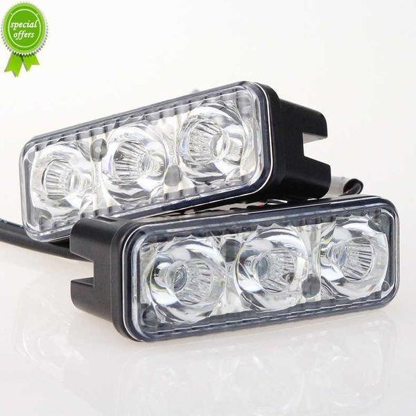 Yeni Universal 1PAIR LED Gündüz Koşu Işıkları Araba Yüksek Güç Gün Işıkları DC Lens Su Geçirmez 12 - 24V Beyaz 6000K Sis Lambaları