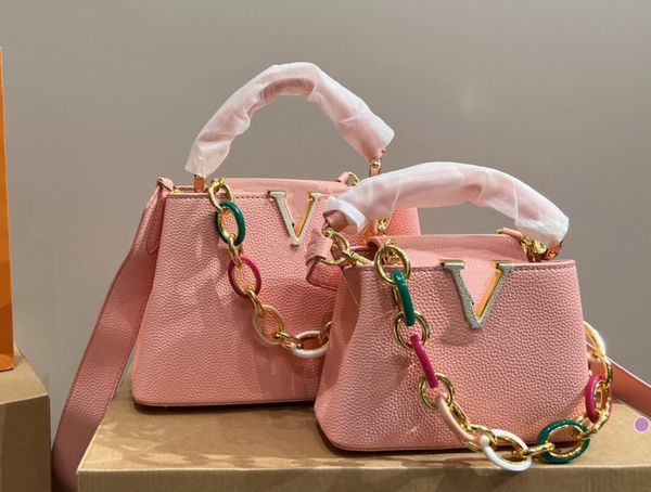 Tasarımcı Kadın Capucines BB Çanta Akşam Çanta Hakiki Deri Saplı Çanta Omuz Tote Çanta Crossbody Mini MM Siyah Pembe Cüzdan Zincir Çantalar Dhgate Kılıfları