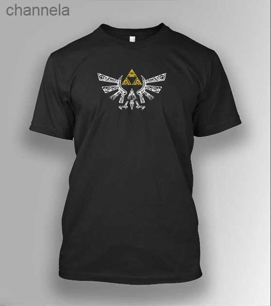 T-shirt da uomo T-shirt stampata Zelda Classic Triforce Hyrule Crest. Maglietta da uomo manica corta O-Collo in cotone estivo New S-3XL