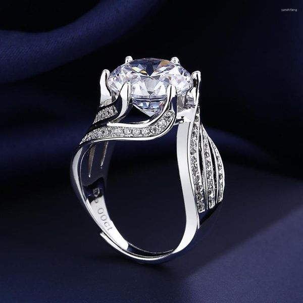 Ringos de cluster Solitaire 5ct zircão anel de dedo anel branco preenchido com a aliança de casamento para homens homens de noivado Jóias Presente de aniversário