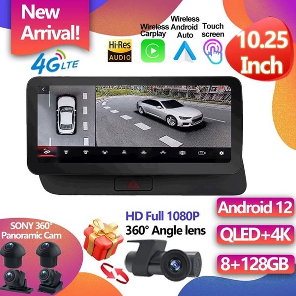 Per Audi Q5 2009-2016 8 Core Sistema Android 12 Car Stereo WIFI 4G SIM Schermo diviso BT GPS Navi Multimedia Wireless Carplay-5