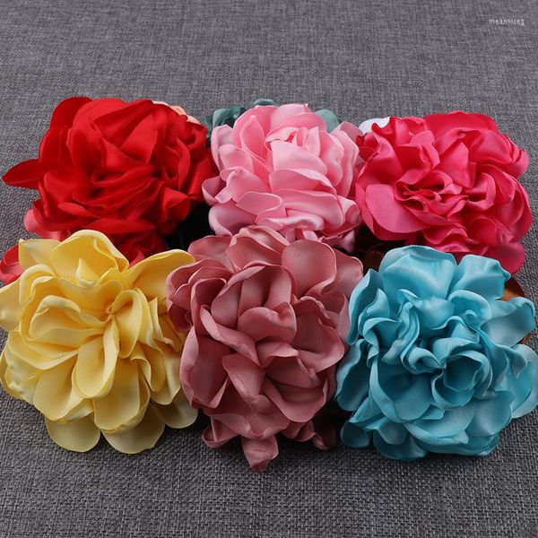 Flores decorativas 5pcs Curling 9cm Acessórios para cabelos de moda Diy Boutique Boutique Decoração de Casamento Sem Chave