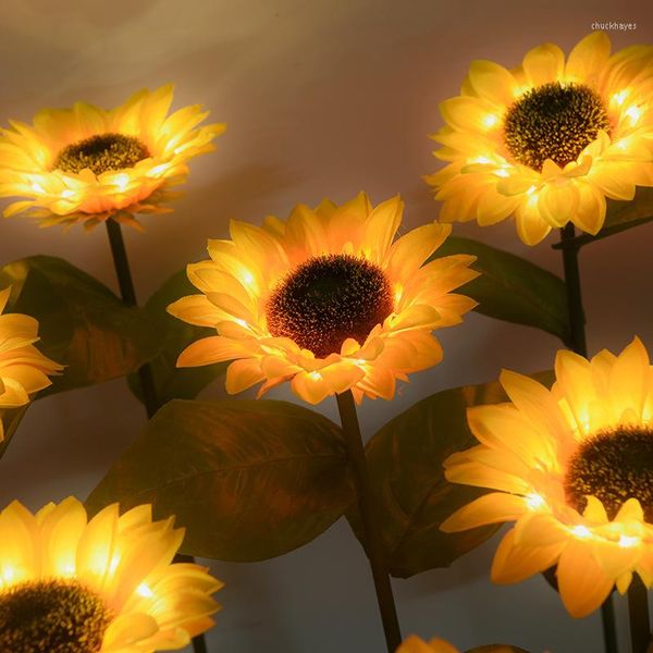 LED-Sonnenblumen-Solarlicht, Außendekoration, Simulation, Bodenstecker, Garten, Rasen