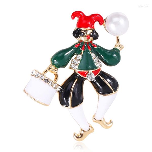 Broschen Blucome Weihnachten Clown Brosche Emaille Figur Corsage Für Frauen Männer Kinder Pullover Tasche Hijab Pins Casual Schmuck Urlaub Geschenke