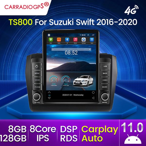 9-дюймовый Android 11 Car DVD Radio Video Player для Suzuki Swift 2016-2020 Multimedia Stereo Receiver 128G CarPlay Auto WiFi 4G Lte Bt