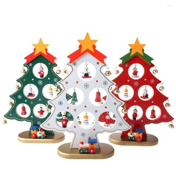 Noel dekorasyonları ahşap ağaç küçük masa üstü masa dekorasyon diy masaüstü dekorati