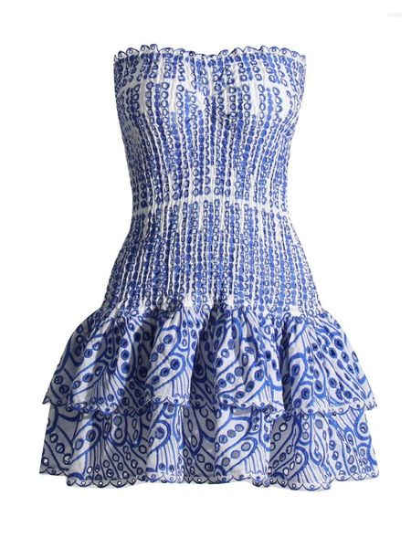 Röcke Frauen Frühling Sommer Cut Out Layered Saum Sexy Dres Mädchen Trägerlosen Ärmel Off Schulter Hohe Taille Mini Kleider Weibliche kleidung