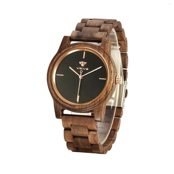 Avanadores de pulso Relógios Classic Wooden Quartz Men for Man Male Wood Bamboo Watch Relogio Masculino