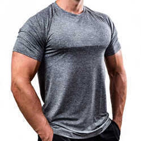 2023 Camiseta Masculina de Manga Curta de Alta Qualidade Moda Personalizada de Poliéster Slim Fit Roupa de Treino Desgaste de Treinamento Adequado Fitness Muscular Academia