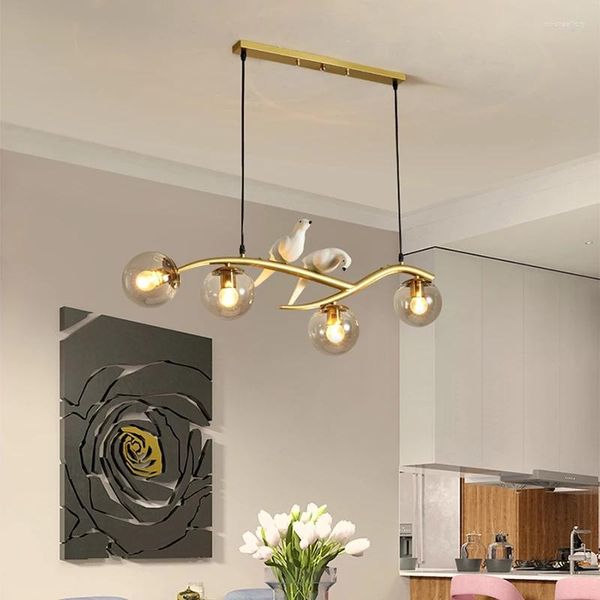 Lâmpadas pendentes Nordic Bird Led Light Dining Room Restaurant Chandelier Designer Decoraton