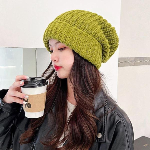 Gorro gorro/crânio caps chapéu feminino chapéu bonneto maconha maconha lapso grosso ouvido mais quente esqui mole lady skullies chunky costela chapé 2023 inverno