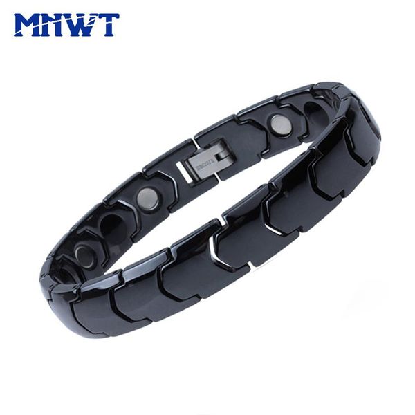 Armreifen Mnwt Unisex Schwarz weiße Gesundheit Energie Keramikarmband Magnetische Germaniumelement Armbänder für Frauen Charme Mode Schmuck für Charme