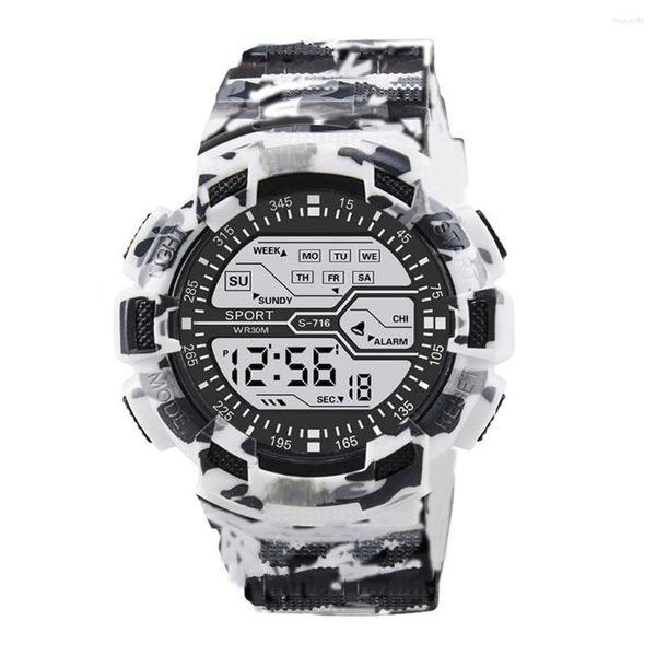 Orologi da polso Orologio da uomo Digtal Moda Uomo impermeabile Boy Lcd Cronometro digitale Data Gomma Sport Polso Relogio Masculino