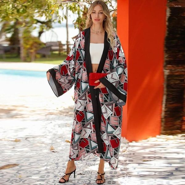 Этническая одежда одно кусок леди костюмы японская кимоно юката платье кардиган пижам