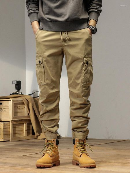 Pantaloni da uomo multitasche Primavera Estate Cargo Uomo Streetwear Zipper Leg Skinny Work Joggers Pantaloni tattici casual in cotone