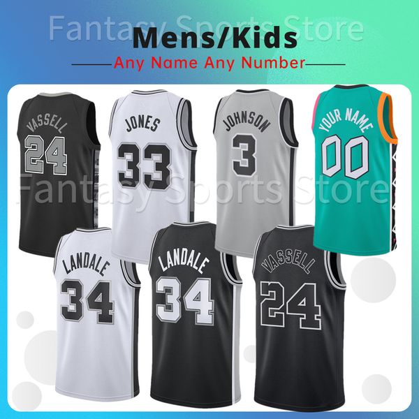 Benutzerdefinierte Basketball Victor Wembanyama Jersey Devin Vassell Jock Landale Dejounte Murray Tre Jones Jeremy Sochan 3 Keldon Johnson Bassey Langford Trikots Männer Kinder