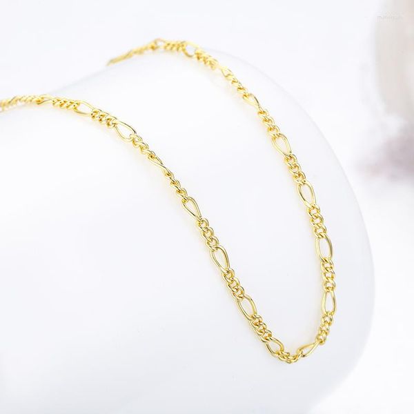 Ketten Gelbgold Farbe Figaro Kette Choker Kurze Halsketten für Frauen Mädchen Jungen Kinder Baby Kinder Schmuck Antiallergie Geschenk 14