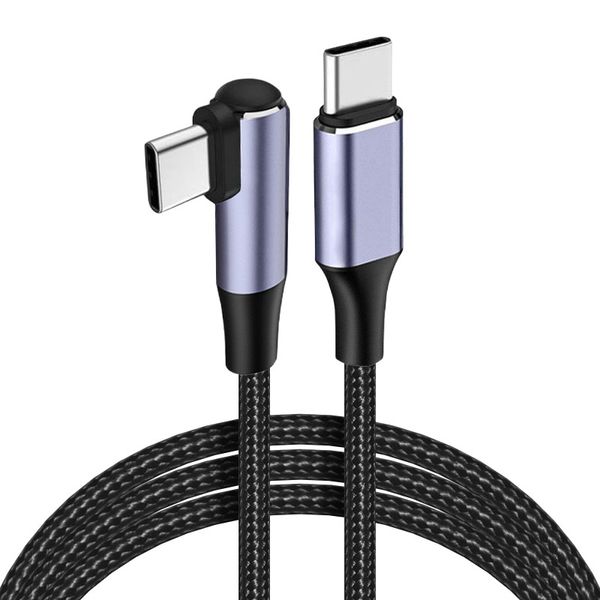 100 Вт PD до USB C Кабельный кабельный канал для мобильного телефона 5A быстро быстро зарядка кабель 90 градусов.