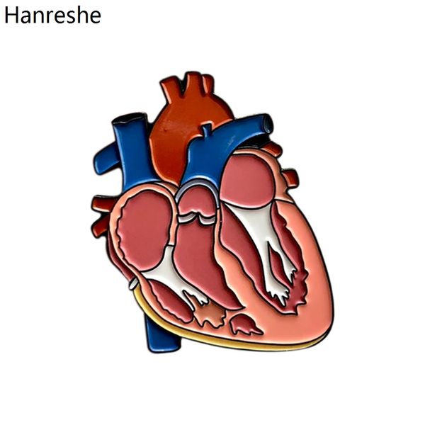 Hanreshe Renkli Anatomi Kalp Organ Broş Medical Emaye Yakası Sırt Çantası Rozeti Pimleri Doktor Hemşire Koleksiyonu İçin Mücevher Hediyesi