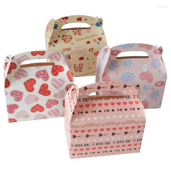 Confezione regalo 12 pezzi San Valentino Tema Candy Box Paper Bag Love Heart Pattern Scatole per dolci e confezioni per Halloween