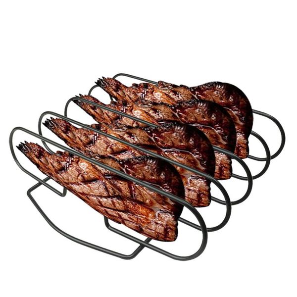 Werkzeuge Zubehör Antihaft-Rippenregal Grillständer Grillrost Rost Edelstahl Grillen Hähnchen-Rindfleisch-Rippen Baske