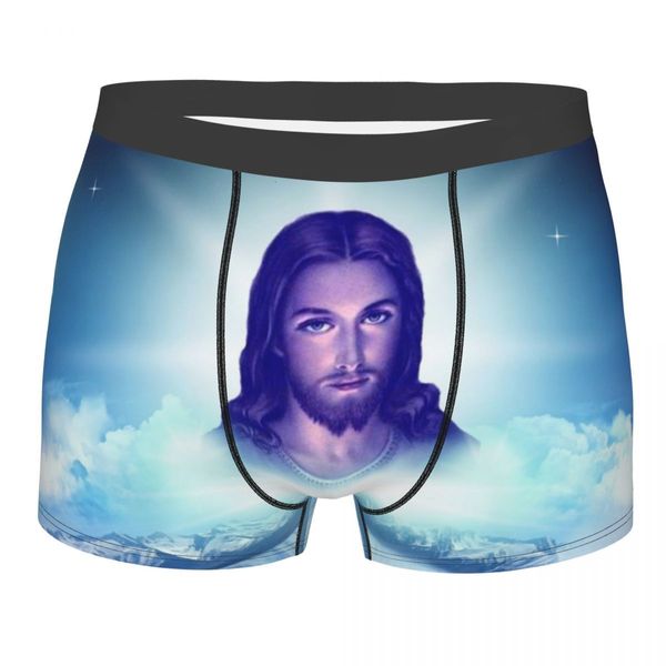 Unterhosen Benutzerdefinierte Retter Jesus Christus Unterwäsche Männer Breathbale Christian Gott Boxer Briefs Shorts Höschen Weiche Für Homme 230520