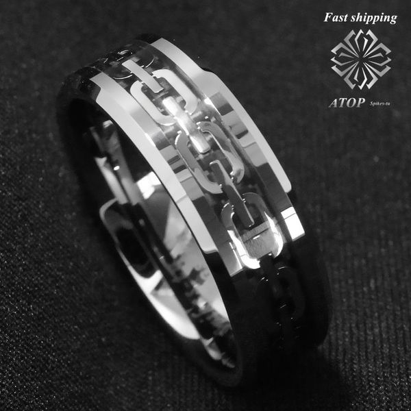 Кольца НОВЫЕ 8 мм 925 серебряная мужская ювелирная цепочка с центром из карбида вольфрама обручальное кольцо ювелирные изделия по индивидуальному заказу Бесплатная доставка