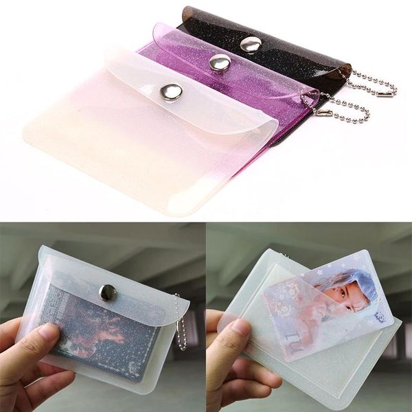 Titulares de cartões transparentes à prova d'água PVC Business Titular Mini Wallet Girls Coin Burse