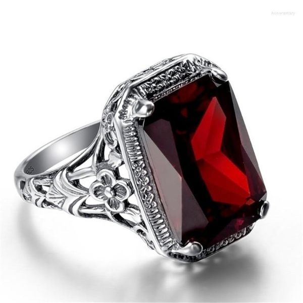 Anelli a grappolo diwenfu 925 anello ruby rosso in argento sterling per donne bizuteria topaz gemstone di gioielli retrò