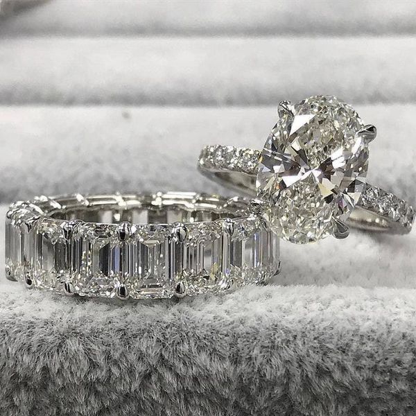 Ringos de cluster Fashion Heart Shape Zircon Promist Eternity Band Ring For Women Love Loves Wedding Party Gift Jóias Sepquiadas exclusivas
