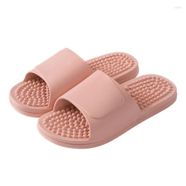 Slippers banheiro feminino sandálias de massagem de verão de casais lampes chinelos home interno não deslizamento e dedo do pé aberto