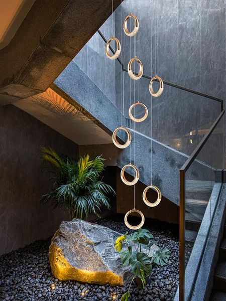 Pendelleuchten Moderne Villa Deckenleuchter Kreatives Design Beleuchtungskörper Minimalistische Luxus-Dachbodenlampe Led