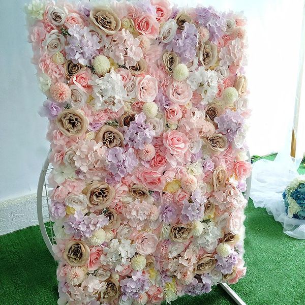 Dekorative Blumen Kränze Hochzeit Hintergrund Dekoration Künstliche Blume Wandpaneel Seide Rose Baby Show Party Weihnachten Home DecorDecorati