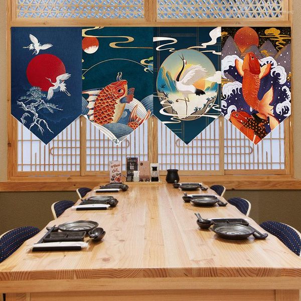 Perde Japon Üçgen Bayrak Bölümü Izakaya Giriş Bar Dekorasyonu Kısa Mutfak Restoran Dekoru