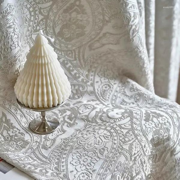 Tenda Tende francesi romantiche moderne per camera da letto Soggiorno Oscurante ad alta precisione in rilievo jacquard ricamato