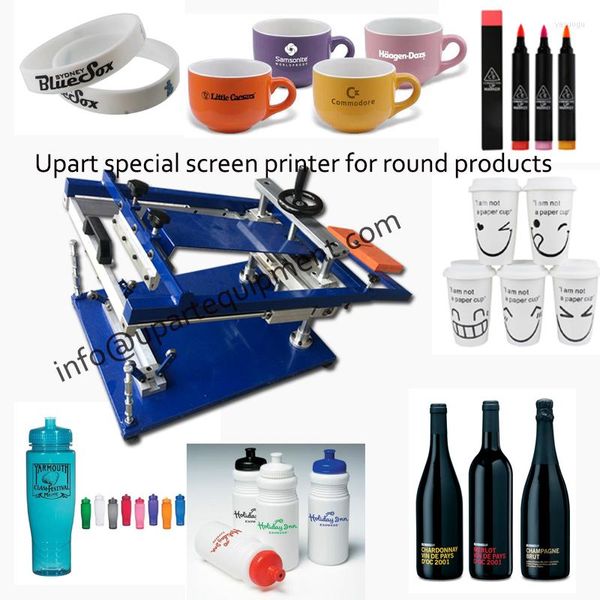 Impressora de seda de cilindro manual para caneca/xícaras/caneta/pulseira de silício/garrafas