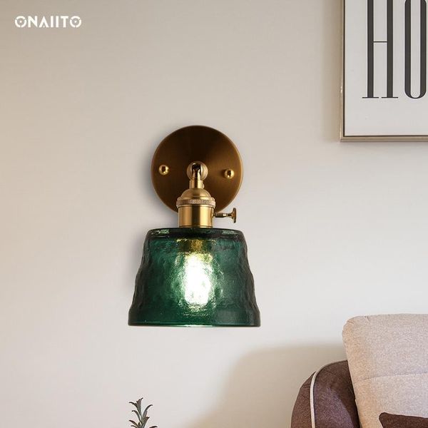 Lâmpada de parede lumbo de vidro de vidro decoração de quarto metal