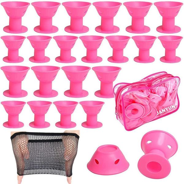 Rolos de cabelo 40 PCs Magic rosa incluem 20pcs grandes golinhos de silicone e pequeno curling de curling 230520