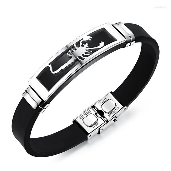 Pulseira de moda de metal escorpião Silicone Man Bracelet Personalidade requintada Acessórios para partidos frios e elegantes