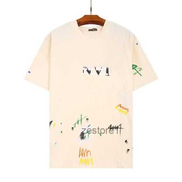 Gal Lavin Herren-Designer-T-Shirt, lässig, für Herren, Damen, T-Shirts, handbemalte Tintenspritzer, Graffiti-Buchstaben, lockere, kurzärmelige Rundhals-Kleidungbac5oukh